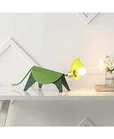 Jonathan Y Gretchen 7.5" Modern Industrial Iron Triceratops Led Kids' Lamp, Green