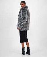 Bar Iii Women's Faux-Fur Long-Sleeve Overcoat, Created for Macy's