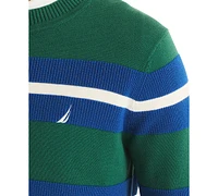 Nautica Men's Striped Textured Crewneck Sweater