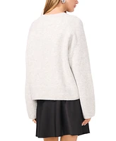 1.state Women's Crew Neck Raglan Wide-Sleeve Sweater