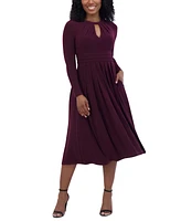 Jessica Howard Petite Ruched Keyhole Midi Dress