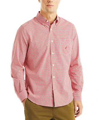 Nautica Men's Gingham Plaid Long-Sleeve Shirt