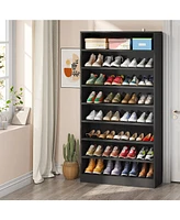 Tribesigns Tall Shoe Cabinet, 9 Tiers 40-45 Pairs Heavy Duty Wood Freestanding Shoe Storage Cabinet