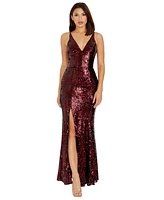 Dress the Population Women's Iris Sequined Side-Slit Gown