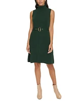 Jessica Howard Petite Belted Turtleneck Sweater Dress