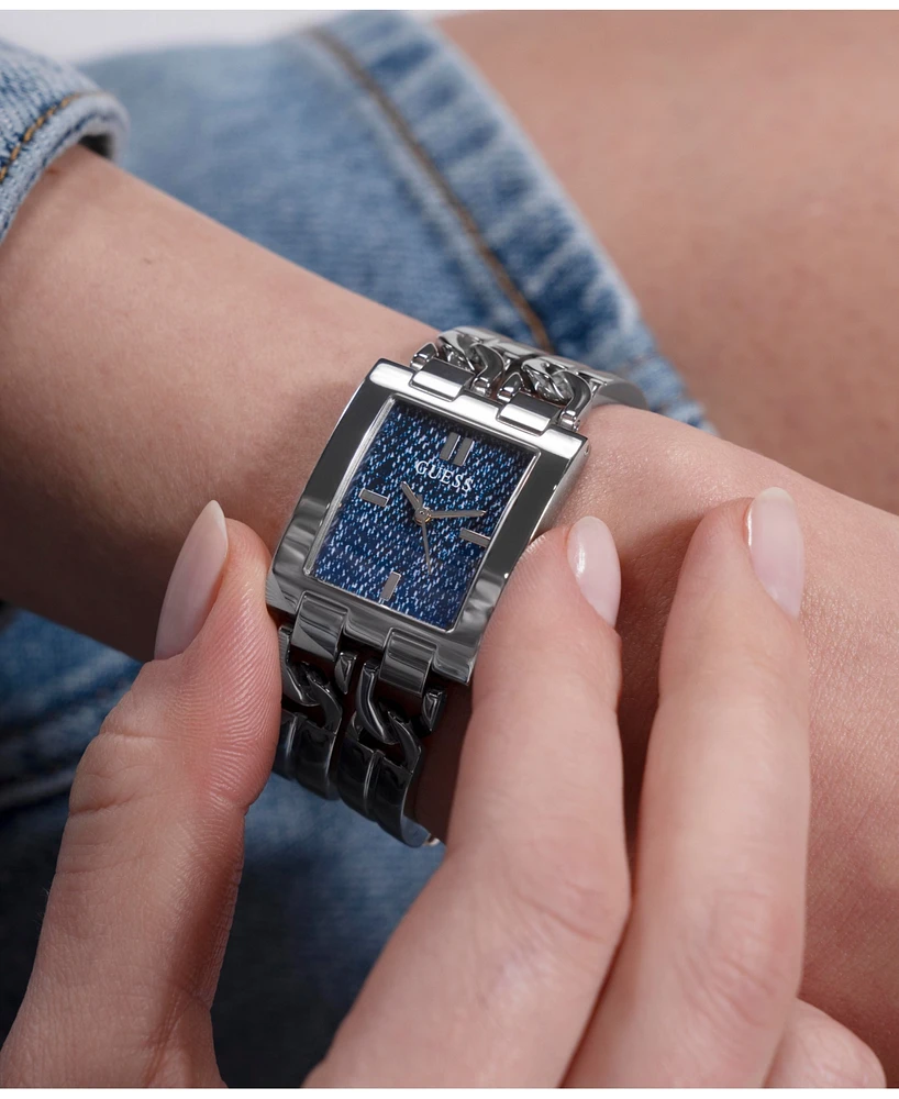 Guess Women's Analog Silver Steel Watch 24mm
