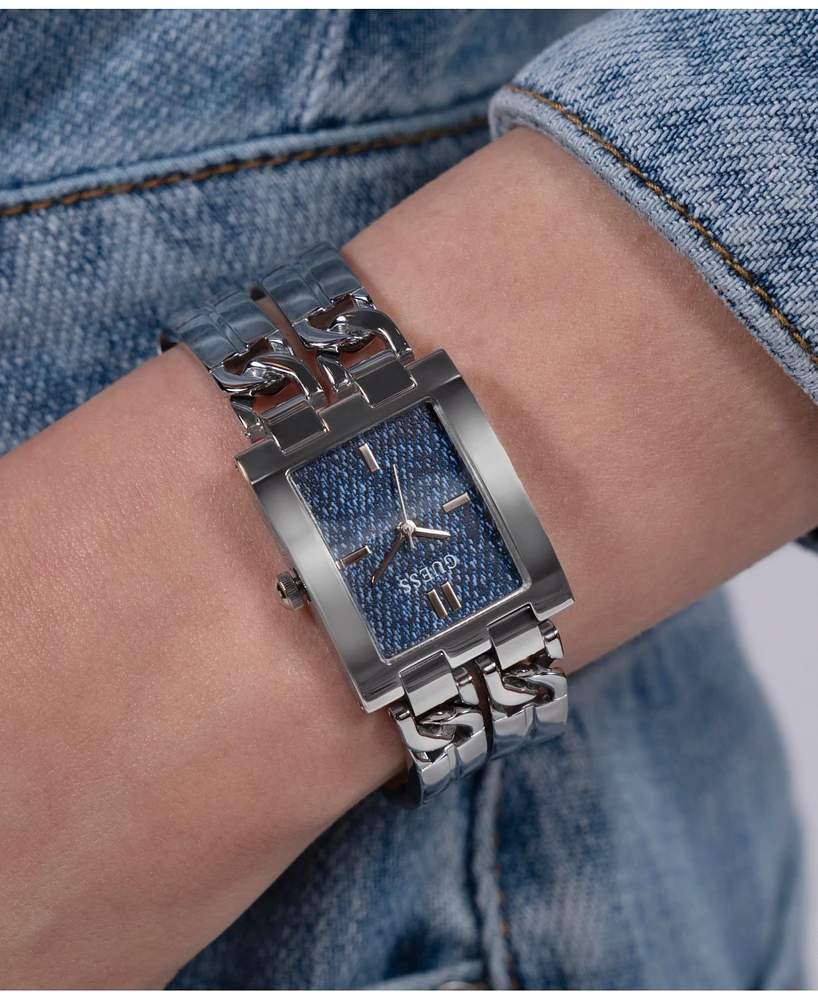 Guess Women's Analog Silver Steel Watch 24mm