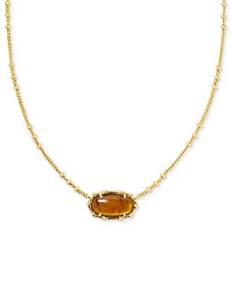 Kendra Scott 14k Gold-Plated Bamboo Framed Stone Adjustable Pendant Necklace, 19" + 4" extender