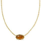 Kendra Scott 14k Gold-Plated Bamboo Framed Stone Adjustable Pendant Necklace, 19" + 4" extender