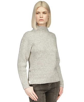 Michael Kors Women's Funnel-Neck Side-Snap Sweater