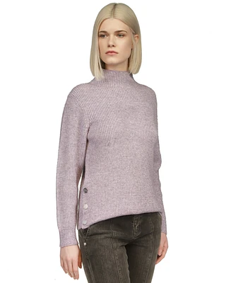 Michael Kors Women's Funnel-Neck Side-Snap Sweater