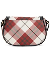 Giani Bernini Plaid Saffiano Saddle Small Crossbody, Created for Macy's