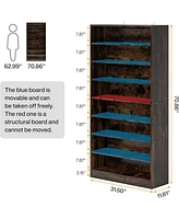 Tribesigns Tall Shoe Cabinet, 9 Tiers, Holds 40-45 Pairs, Heavy-Duty Wood Freestanding Shoe Storage