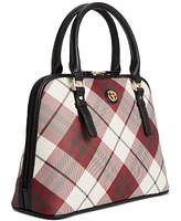 Giani Bernini Plaid Saffiano Medium Dome Satchel, Created for Macy's