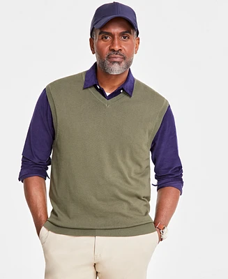 Club Room Men's Solid V-Neck Sweater Vest, Created for Macy's