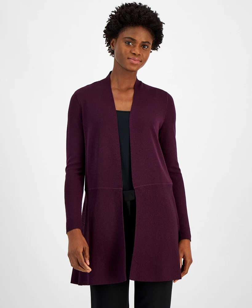 Anne Klein Monterey Open-Front Longline Cardigan