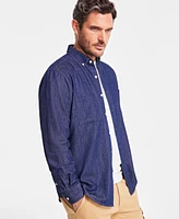 Club Room Men's Classic-Fit Solid Button-Down Denim Shirt, Created for Macy's