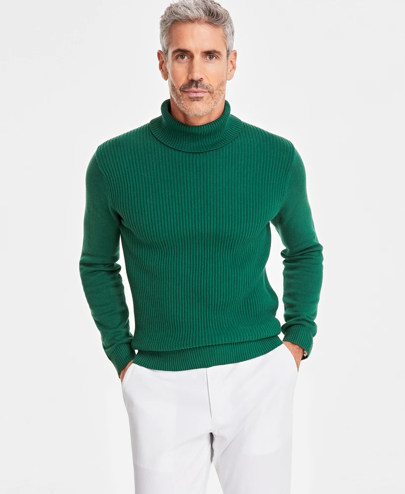 Club Room Men's Textured Cotton Turtleneck Sweater, Created for Macy's