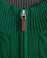 Club Room Men's Cable Knit Quarter-Zip Cotton Sweater, Created for Macy's