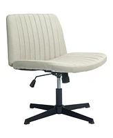 Homcom Fabric Home Office Chair with Adjustable Height, Armless, Gray