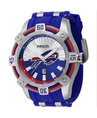 Invicta Men's 42074 Nfl Buffalo Bills Quartz 3 Hand Blue, Silver, Red Dial Watch