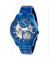 Invicta Men's 44331 Objet D Art Mechanical 2 Hand Silver, Blue Dial Watch