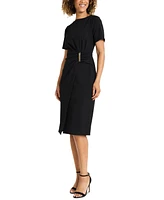 Maggy London Women's Chain-Trim Short-Sleeve Dress