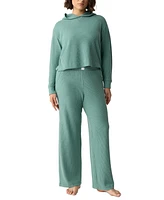 Gap GapBody Women's 2-Pc. Hooded Brushed Waffle Pajama Set