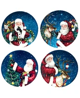 Certified International Santa's Secret Dessert Plates, Set of 4