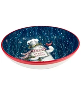 Certified International Snowman Greetings Serving Bowl