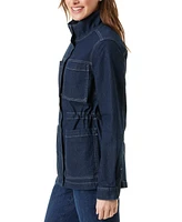 Gloria Vanderbilt Petite Denim Drawstring-Waist Utility Jacket