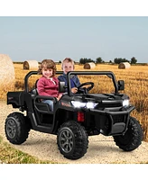 Sugift 2-Seater Kids Ride On Dump Truck with Bed and Shovel
