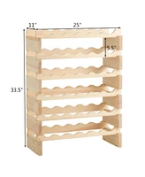 Skonyon 36 Bottles Stackable Wooden Wobble-Free Modular Wine Rack