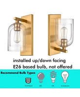 Moose Modern Brass Wall Sconces Double Glass Shade Wall Light