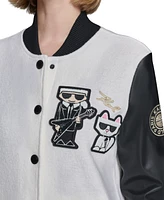 Karl Lagerfeld Paris Women's Motif Varsity Jacket