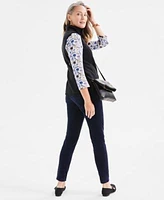 Style Co Womens Fleece Vest Printed Henly Top High Rise Jeans Created For Macys