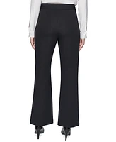Karl Lagerfeld Paris Faux-Zipper Mid-Rise Straight-Leg Ponte Pants
