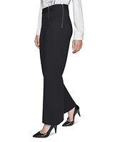 Karl Lagerfeld Paris Faux-Zipper Mid-Rise Straight-Leg Ponte Pants