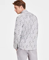 Alfani Men's Jacquard Knit Button-Down Long-Sleeve Shirt, Created for Macy's