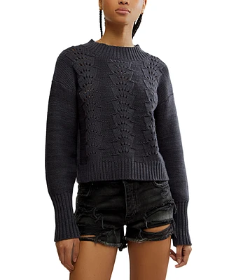 Free People Women's Bell Song Texture-Knit Sweater