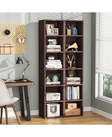 Tribesigns 70.9 Inch Tall Narrow Bookcase, Rustic Corner Bookcase with Storage, 6 Tier Cube Display Shelves for Home Office
