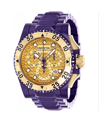 Invicta Men's 38337 Reserve Quartz Chronograph Gold, Purple Dial Watch