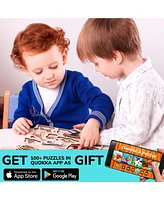 Quokka 3xSET Wooden Montessori Puzzles for Toddlers 1-3 – Learning Realistic Animals