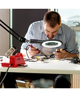 Brightech Lightview Pro Led Screw Clamp Magnifier Desk Lamp - (2.25x) 5 Diopter