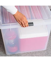Iris 132 Quart Buckle Down Storage Box, 1 Pack, Clear