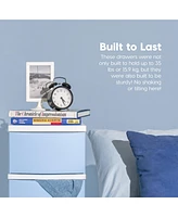 Iris Usa 4 Slim Plastic Drawer Storage, White/Blue