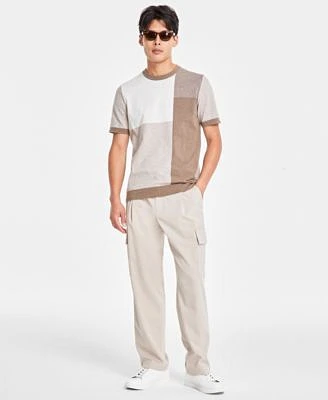 Alfani Mens Refined Cargo Pants Colorblock Sweater T Shirt Outfit Created For Macys