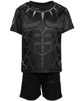 Marvel Big Boys Spider-Man Avengers T-Shirt and Bike Shorts Mesh Outfit Set