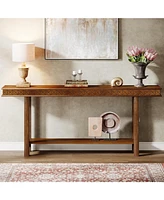 Tribesigns 70.9-Inch Extra Long Console Table, Wood Sofa Table Behind Couch Narrow Long, 2-Tier Entryway Accent Table with Storage for Living Room, Ha