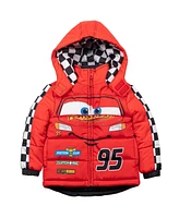 Disney Toddler Boys Pixar Cars Mickey Mouse Lightning McQueen Zip Up Puffer Jacket to